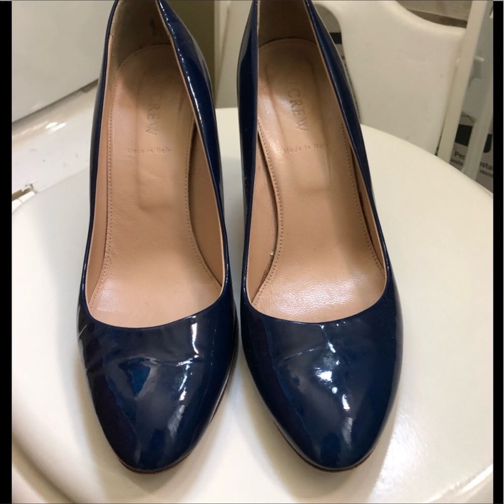 JCrew 8.5 Navy Patent Pumps